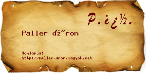 Paller Áron névjegykártya